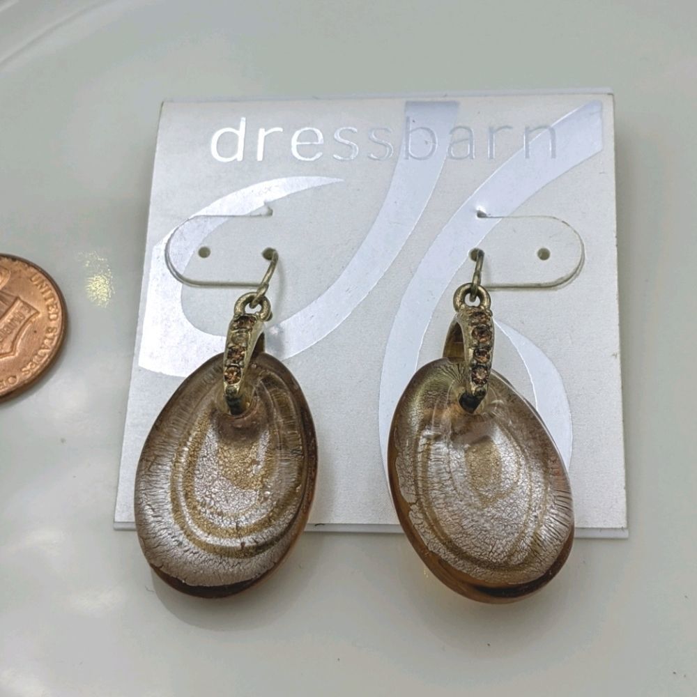 3 For 25dressbarn Gold Tone Bronze Drop Earrings 12$